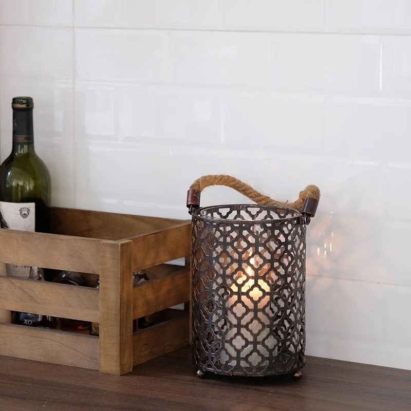 1.390 Omr Metal Candle Holder/Lamp w/ Lattice Design, Centerpiece for Home Decor/Dinning/Office/Parties/Wedding Decoration