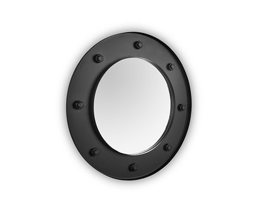 2.9 Omr Noir Furniture Clay Mirror, Large in Black Iron GMIR139MTB-L