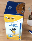 BIC Cristal Original Ballpoint Pens – Medium Blue (Box of 50 Pens)