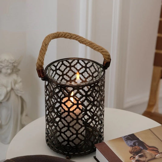 1.390 Omr  Metal Candle Holder/Lamp w/ Lattice Design, Centerpiece for Home Decor/Dinning/Office/Parties/Wedding Decoration