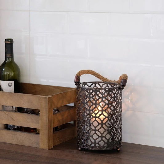 1.390 Omr  Metal Candle Holder/Lamp w/ Lattice Design, Centerpiece for Home Decor/Dinning/Office/Parties/Wedding Decoration