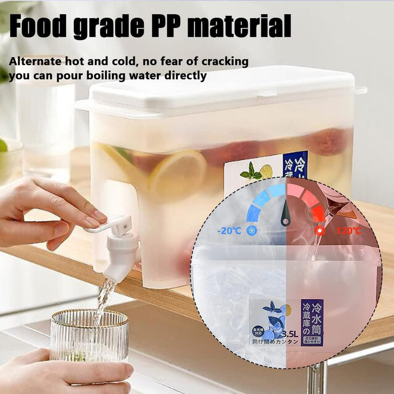 3.5L Refrigerator Drink Dispenser with Tap – Cold Beverage Container