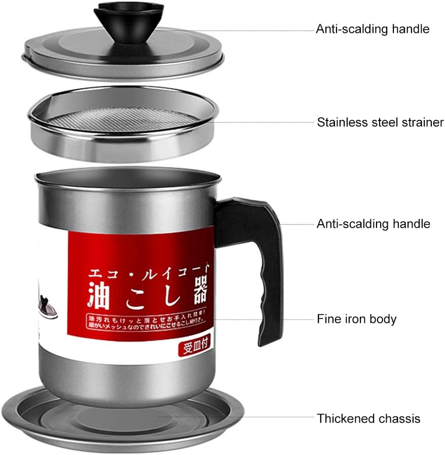 1 Omr Oil Strainer Pot Grease Can, Stainless, 1.7L, 6417