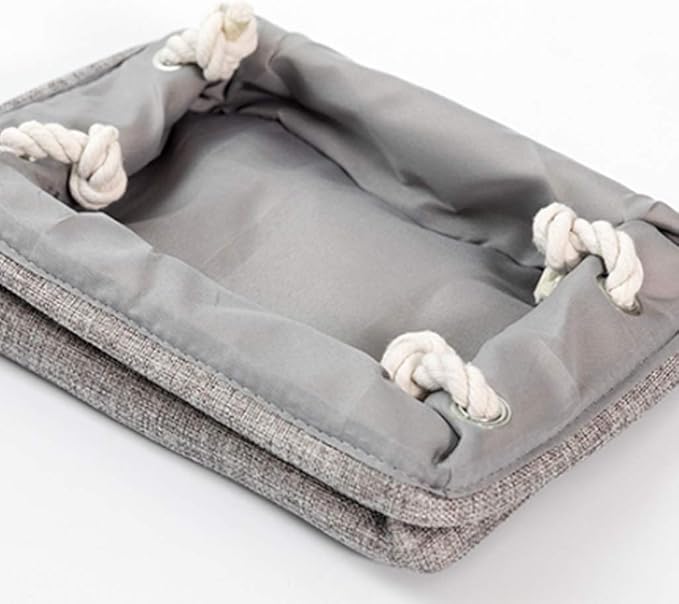 0.49 Omr |  سلة تخزين Storage Basket LQ Canvas Folding Toy Sundries Storage Wardrobe Finishing Basket