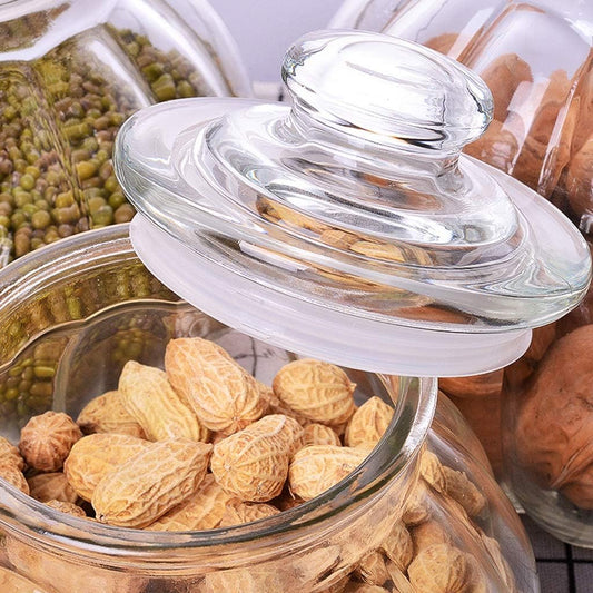 1 Omr kitchen jars Glass Jar with Lid Airtight Glass Storage Container for Food, Glass Organization Canisters for Home & Kitchen Useful Container Set