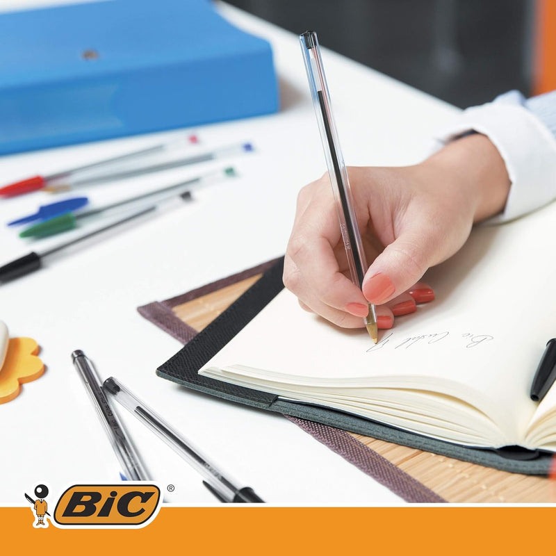 BIC Cristal Original Ballpoint Pens – Medium Blue (Box of 50 Pens)